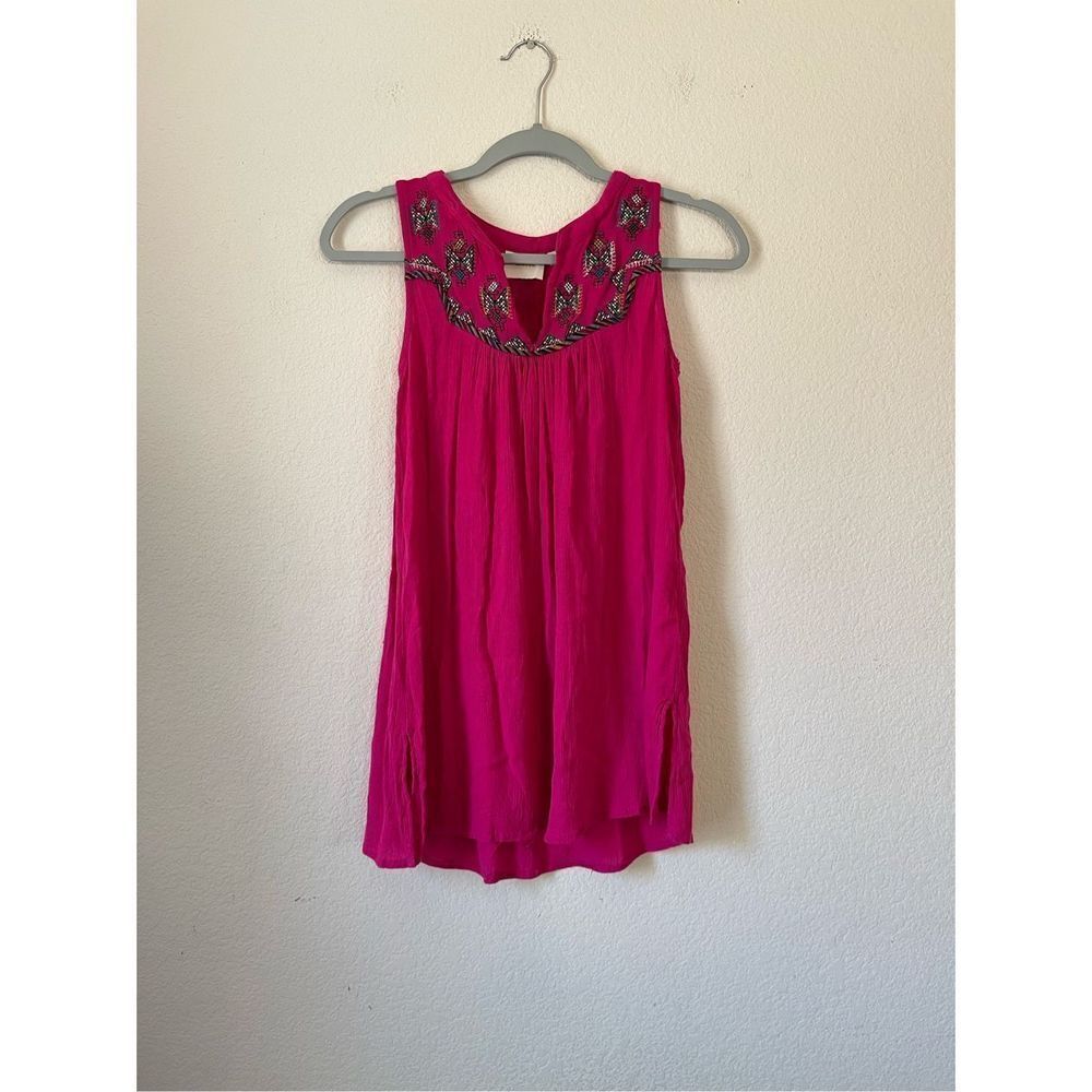 Anthropologie Maeve‎ beaded embroidered sleeveless blouse size xs